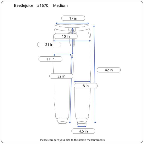 Beetlejuice Joggers Men’s Medium Relaxed Fit Charcoal Graphic Print Broadway - Picture 10 of 10